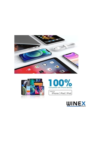 Winex 5 Adet 3a 45w Usba To Lightning 1m Hızlı Şarj Kablosu Beyaz