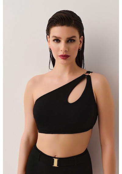 Suwen Tek Omuz Aksesuarlı Bralet Bikini Üst Sbn26450012 Siyah