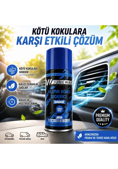 Klima Koku Giderici Bombası 150 Ml - Araç İçi Koku Giderici, Klima Temizleyici, Kalıcı Ferahlık Jeune Mor Koku Mavi