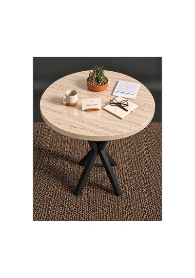 Kalınlaştırmalı Mutfak Cafe Balkon Bahçe Restoran Yemek Masası 70x70 Siyah Traverten Yuvarlak Mermer - Siyah Mermer - Siyah Kalınlaştırmalı Mutfak Cafe Balkon Bahçe Restoran Yemek Masası 70x70 Siyah Traverten Yuvarlak Mermer - Siyah Mermer - Siyah