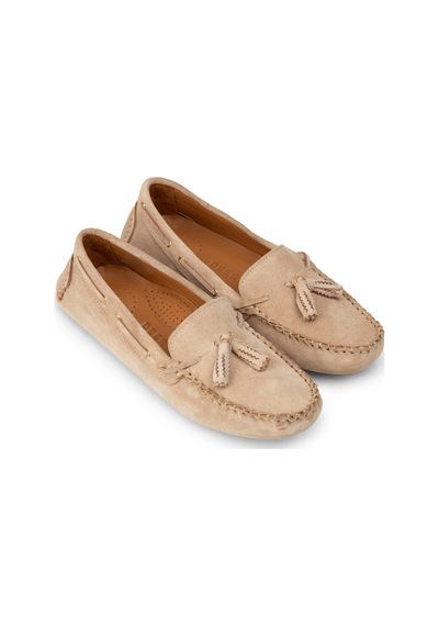 Deery Kadın Süet Bej Püsküllü Loafer Ayakkabı - Dl506zbejc01