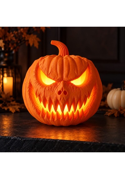 Balkabağı Feneri 16 Cm 3d Baskı Halloween Masa Dekoru Cadılar Bayramı 16cm