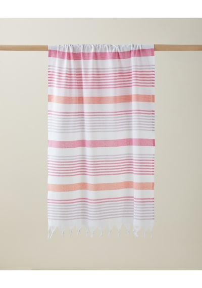 Calen Rejenere Çizgili Peştamal 80x150 Cm Pembe-mor