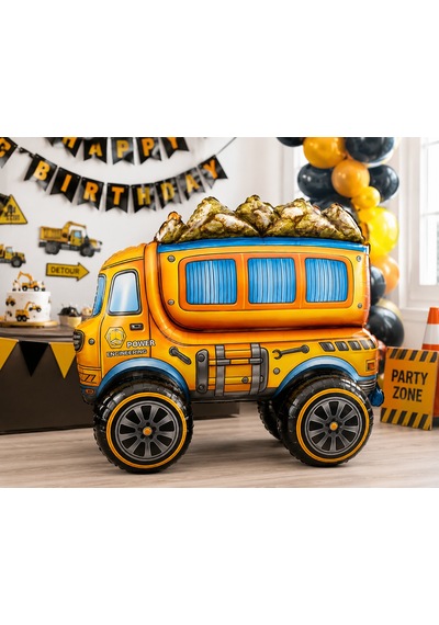 4d Kamyon Folyo Balon 68x58 Cm Araç Temalı Doğum Günü Parti Süsü Dekorasyon Balonu Çok Renkli