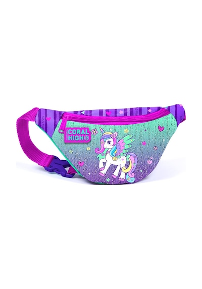 Coral High Kids Mor Su Yeşili Unicorn Desenli Bel Çantası 12641 Mor - Su Yeşili