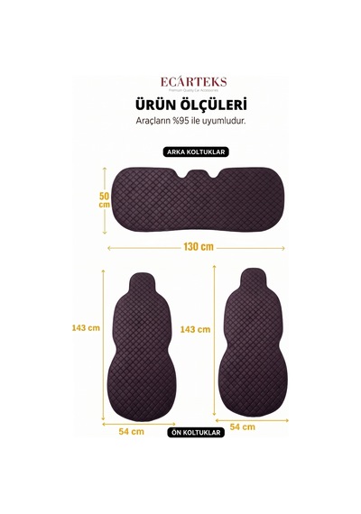 Oto Koltuk Minder Seti Terletmez Kolay Montaj Universal Koruyucu Kılıf Kumaş 43781666