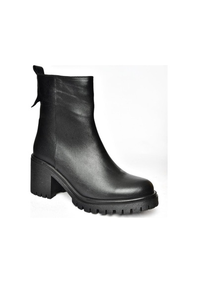 Fox Shoes R654006503 Siyah Hakiki Deri Kalın Topuklu Kadın Bot Siyah