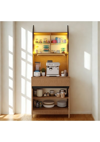 Nordıc Wood Led Li Kahve Köşesi Ünitesi Mını Kompakt Füme Cam Vitrin Komple Mdf Modern Mutfak Dolabı Kahverengi Nordıc Wood Led Li Kahve Köşesi Ünitesi Mını Kompakt Füme Cam Vitrin Komple Mdf Modern Mutfak Dolabı Kahverengi