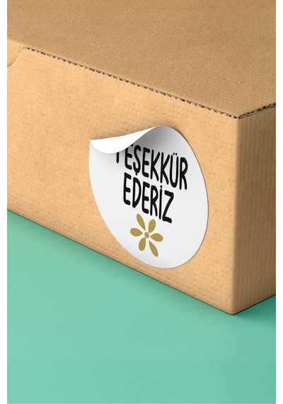 Teşekkür Ederiz Kargo Paketleme Sticker 3x3cm St2147 Çok Renkli