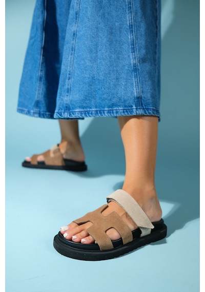 Luvishoes Luvi Shoes Morte Toprak-bej Süet Hakiki Deri Kadın Terlik Bej - Kahverengi Luvishoes Luvi Shoes Morte Toprak-bej Süet Hakiki Deri Kadın Terlik Bej - Kahverengi