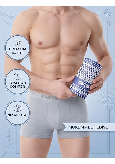 Mercan 3'lü Gri Modal Boxer