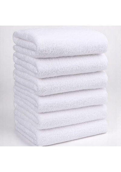 6'li Beyaz Banyo Havlusu - 70x140 Cm, 490 Gr,%100pamuk, Spa Ve Otel Havlusu, Günlük Kullanıma Uygun 0 - 1 Yaş