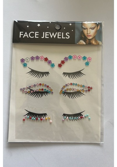 Face Gems Yüz Süsleme Taşı Vücut Kristali Model 23 Beyaz