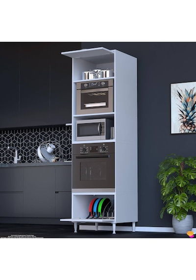 Eliusta Viramo Mikrodalga/ankastre Fırın Dolabı Kapaklı Depolama Alanlı 60x217x56 Cm Modüler Dolap Beyaz Eliusta Viramo Mikrodalga/ankastre Fırın Dolabı Kapaklı Depolama Alanlı 60x217x56 Cm Modüler Dolap Beyaz