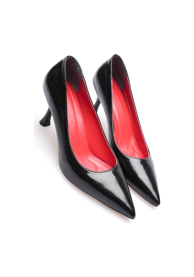 Alewomen Shoper Siyah Rugan Sivri Burun Orta Topuk Stiletto Kadın Ayakkabısı Siyah Rugan Alewomen Shoper Siyah Rugan Sivri Burun Orta Topuk Stiletto Kadın Ayakkabısı Siyah Rugan