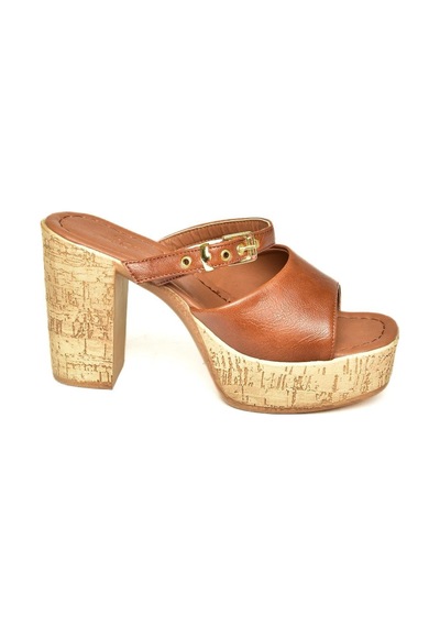 Fox Shoes U996254409 Taba Platform Kalın Topuklu Kadın Ayakkabı Taba