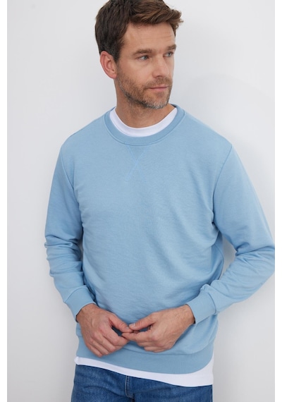 Tudors Unisex Relax Fit Rahat Kesim %100 Pamuk 3 İplik Basic Mavi Bisiklet Yaka Sweatshirt-35148 Mavi Tudors Unisex Relax Fit Rahat Kesim %100 Pamuk 3 İplik Basic Mavi Bisiklet Yaka Sweatshirt-35148 Mavi