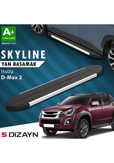 S-dizayn Isuzu D-max 2 Skyline Aluminyum Yan Basamak 203 Cm 2012-2019 A+ Kalite