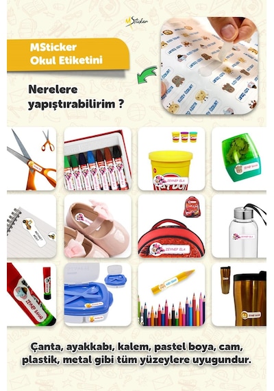 Okul Etiketi Kalem Defter İsimli Etiket Isim Yazılabilen Minecraft - 190 Adet Özel Yeni Tasarım