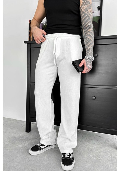 Ekru Breeze Soft Baggy Pantolon Ekru