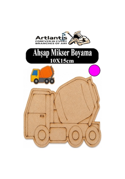 Ahşap Boyama Araçlar 1 Adet 10x15cm Taşıtlar Boyama Figürü Etkinlik Çoçuk Gelişim Motor Beceri Kreş Anasınıfı Pembe