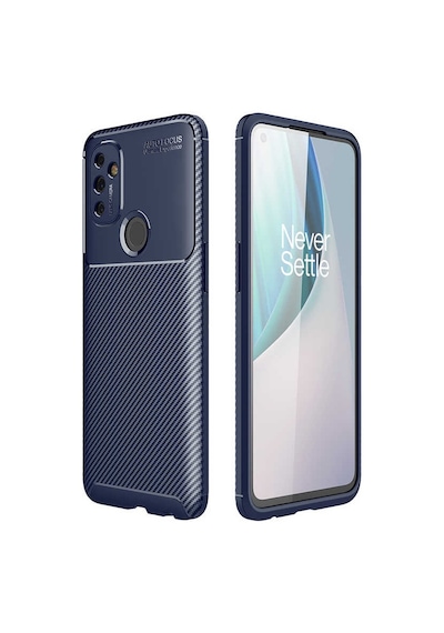 One Plus Nord N100 Kılıf Kamera Çıkıntılı Karbon Fiber Dokulu Renk Atmaz Kapak Negro