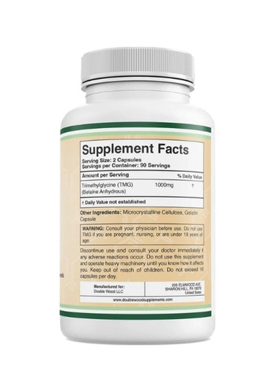 Double Wood Tmg Trimethylglycine 1000mg 180 Capsul.tr Tek Ye...