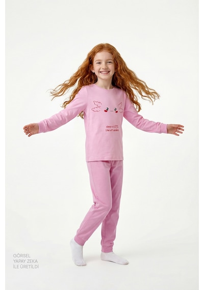 Penti Pembe Kız Çocuk Relaxalotl Uzun Kollu Pamuklu 2'li Pijama Takımı Penti Pembe Kız Çocuk Relaxalotl Uzun Kollu Pamuklu 2'li Pijama Takımı