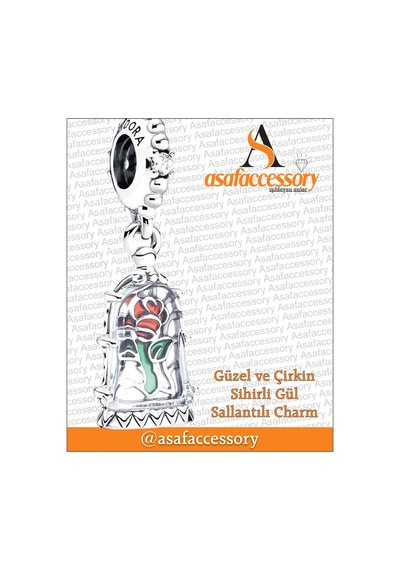 Güzel Ve Çirkin Gül Sallantılı Charm Asafaccessory Gümüş