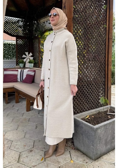 Rabia Şamlı Yakut Angora Triko Kap Taş Çok Renkli