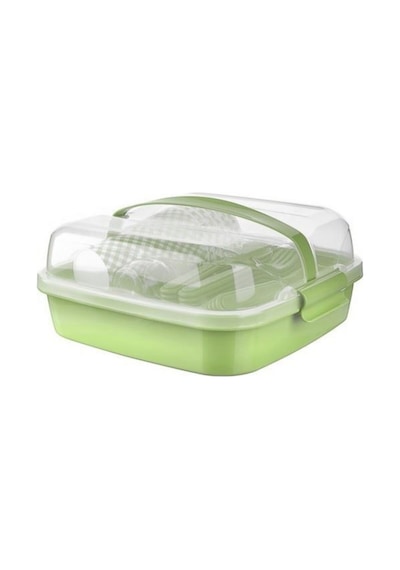 Cosiness Piknik Seti -32 Parça İç İçe Geçebilen Çatal + Kaşık + Bıçaklı Yeşil