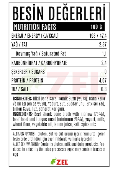 Kelle Paça Çorbası - 480 Ml X 3 Adet Ilikli Kemik Suyundan