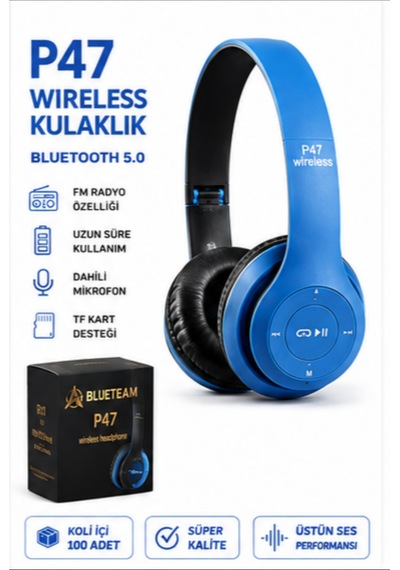 P47 Kafa Üstü Bluetooth Kulaklık