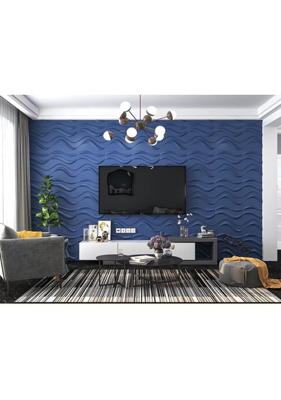 32 Sq.ft 3d Duvar Panelleri, 15+ Desen Dekoratif 3d Paneller, Mavi Dalga