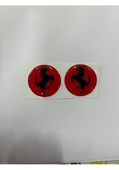 Motosiklet Damla Etiket Ferrari Kırmızı Sticker 5x5cm