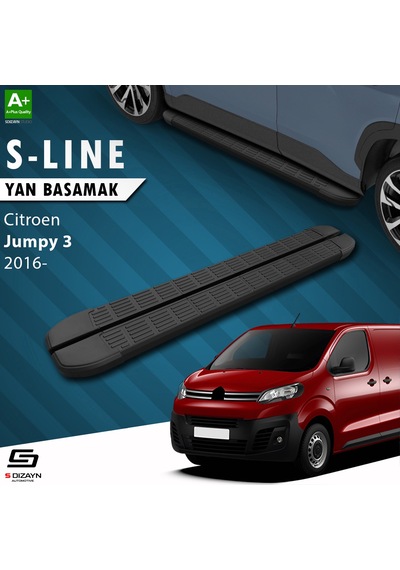 S-dizayn Citroen Jumpy 3 Kısa Şase S-line Siyah Yan Basamak 213 Cm 2016 Üzeri A+ Kalite