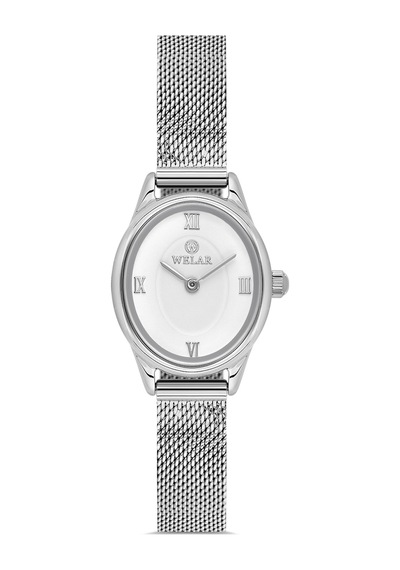 Wel 2506-3 Kadın Kol Saati Hasır Kordon, Silver Renk, 3 Atm Suya Dayanıklı Gümüş