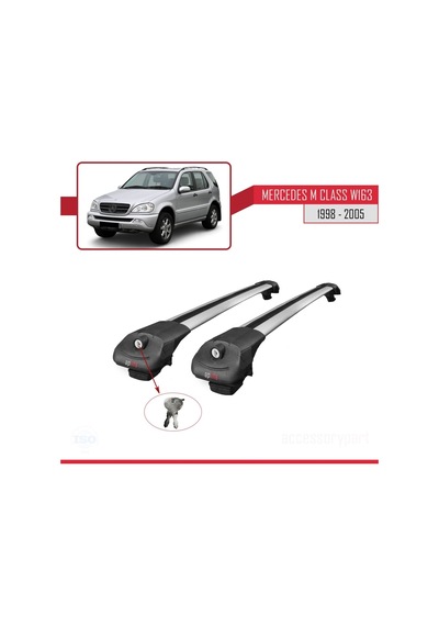 Mercedes M Class W163 1998-2005 Arası İle Uyumlu Ace-1 Ara Atkı Tavan Barı Gri