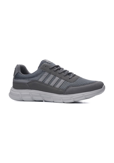 Günlük Erkek Sneaker Yetişkin Büyük Numara Spor Ayakkabı Fileli Bağcıklı Rahat Esnek 050 Füme