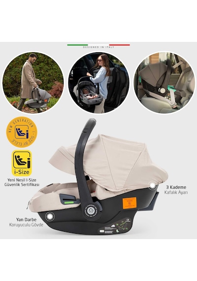 Elele Cabina Kabin Tipi Travel Sistem Bebek Arabası Bej