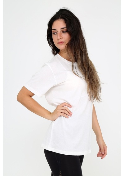 Rubadi Oversize Bol ve Geniş Kesim Bisiklet Yaka Basic Salaş Model T-Shirt Ekru