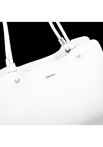Nas Bag Kadın Sade Şık Zamansız Omuz Çantası 32x22 Cm Beyaz