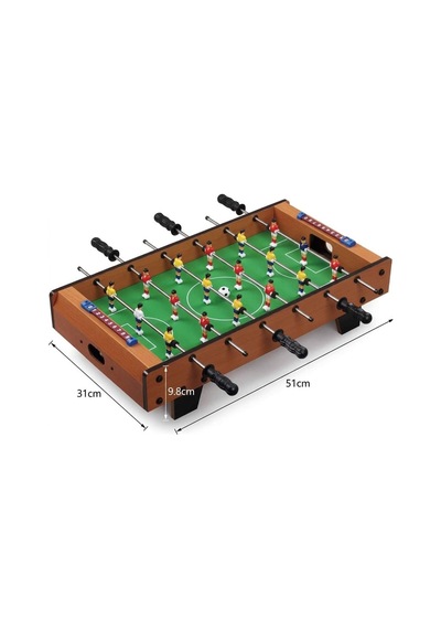 Ahşap 2 Kişilik Masaüstü Langırt 6 Kollu 2 Toplu 51cm Skor Tabelalı Eğlenceli Futbol Oyunu