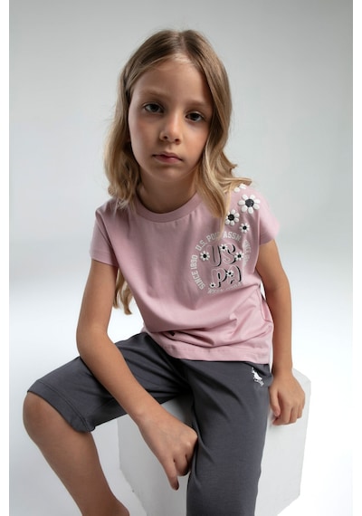 U.s. Polo Assn. Kız Çocuk Pembe Kapri Takım Us2068 Pembe