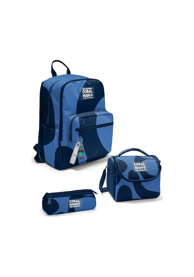 Coral High Lacivert Mavi Desenli 3 Lü Okul Çanta Seti Set0123688 Mavi - Lacivert