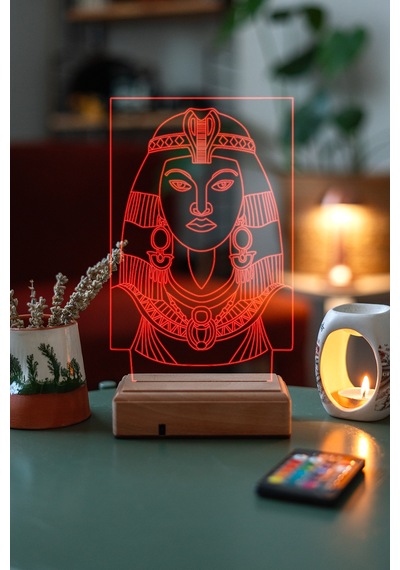 Özel Tasarım Mısırlı Kadın 3D Led Lamba