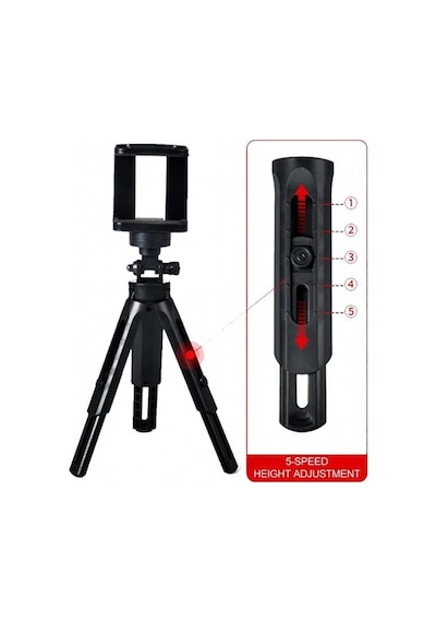 Tripod 5 Kademeli Dik-Yan Duruşlu Telefon Tutucu Tr3 Tripod