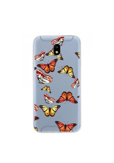 Samsung Galaxy J5 Pro İle Uyumlu 1mm Slim Fit Water Color 2 Baskılı Şeffaf Kılıf Şeffaf