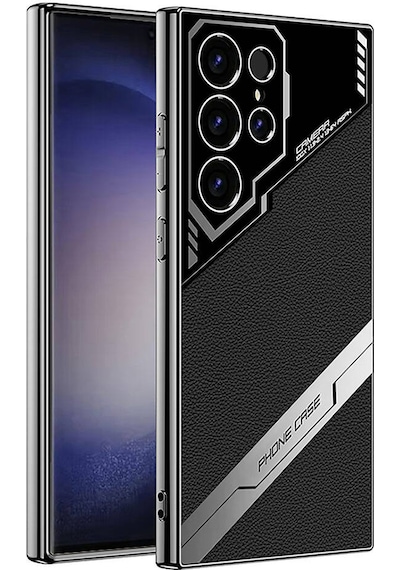 Zore Galaxy Uyumlu S23 Ultra Kılıf Kamera Korumalı Suni Deri Tasarım Yeni Seri Procase K Siyah