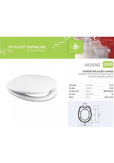 Nkp Akdeniz Alttan Sıkmalı Kırılmaz Klozet Kapağı